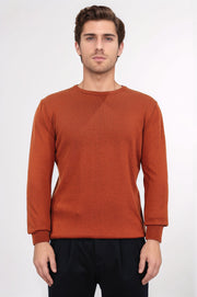 bisiklet yaka kiremit triko kazak